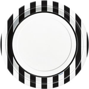 Black-and-White-Stripes-23cm-Paper-Plate