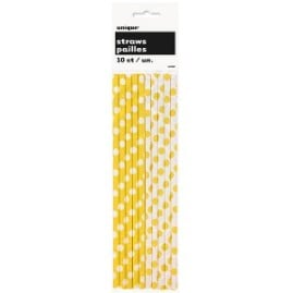 sunflower-yellow-decorative-dots-paper-straws-product-image-300x300